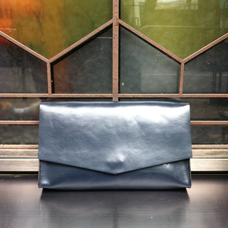 cottontail // handmade dark blue leather shoulder bag - Messenger Bags & Sling Bags - Genuine Leather Blue