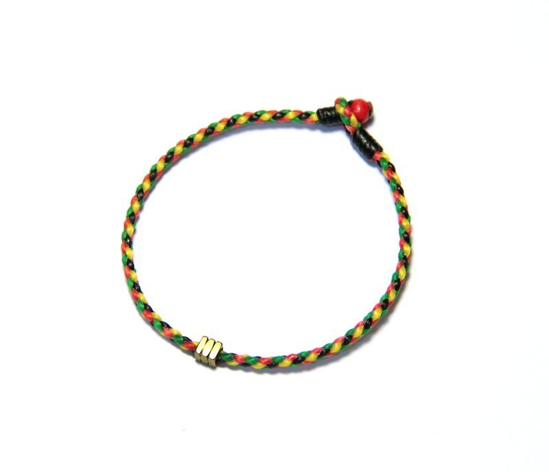 A self silk wax line bracelet slide bead section - Bracelets - Other Metals Multicolor