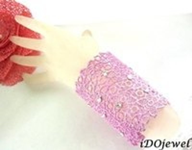 【iDOjewel水蕾絲】草莓蛋糕 - ブレスレット - その他の素材 ピンク