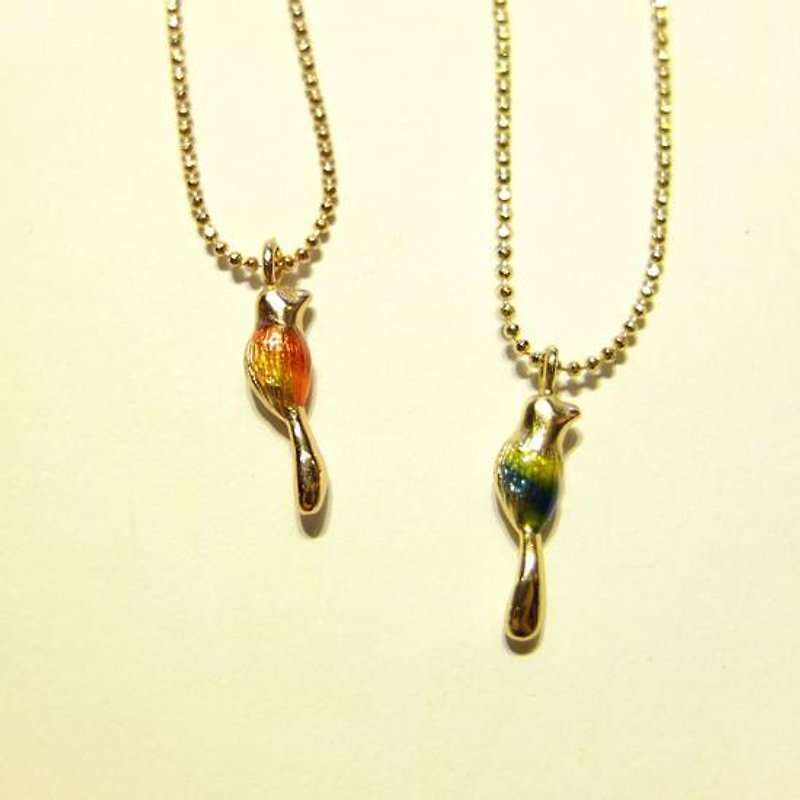 Colorful bird necklace - สร้อยคอ - โลหะ หลากหลายสี