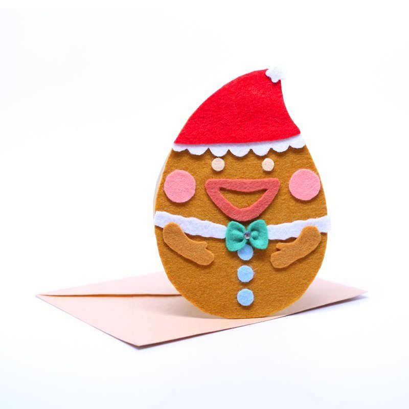 [Jingle be Christmas limited] Christmas handmade cards - gingerbread people - การ์ด/โปสการ์ด - กระดาษ สีทอง
