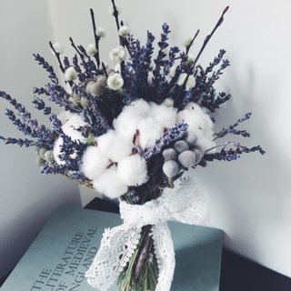 Enjoy life lavender bridal bouquet dry flowers
