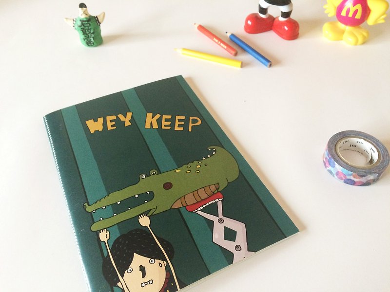 HEY KEEP !! A5 hand-sewn squares notebook - Notebooks & Journals - Paper Green