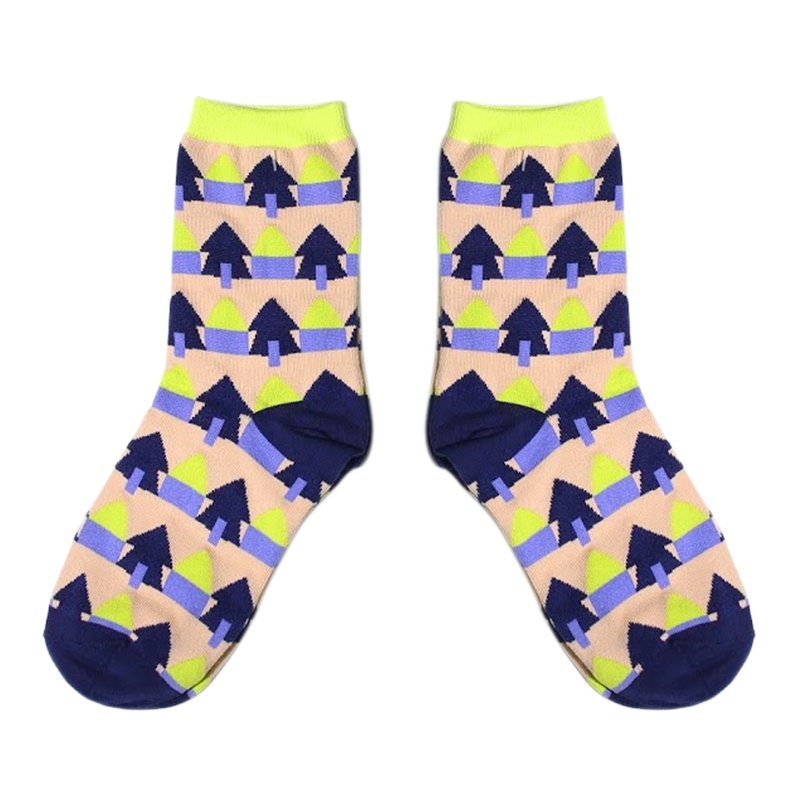 【2色】踏青綠油油！// 小木屋森林居棉襪子 :::DAWN' make up your feet ::: - Socks - Cotton & Hemp Multicolor