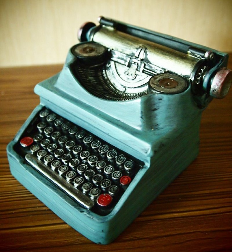 日本進口復古風存錢筒-打字機 - 貯金箱 - その他の素材 ブルー