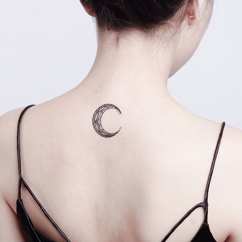 Surprise Tattoos - Moon Temporary Tattoo - Temporary Tattoos - Paper Black