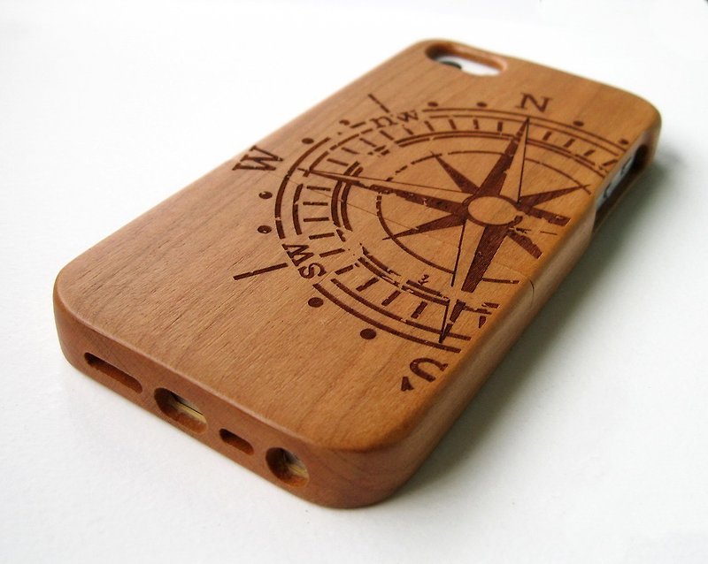 Promotions natural cherry iPhone5, iPhone5s phone shell, shell phone iPhone compass - Phone Cases - Wood 