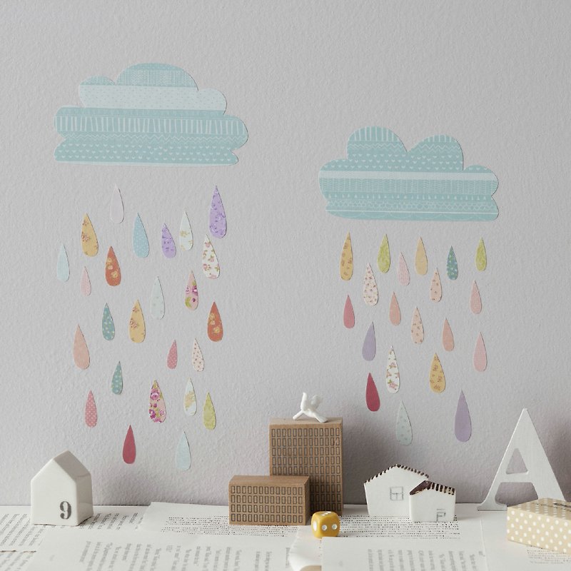 夏日雨季mini <love mae 澳洲環保無毒專利壁貼> - 牆貼/牆身裝飾 - 紙 多色
