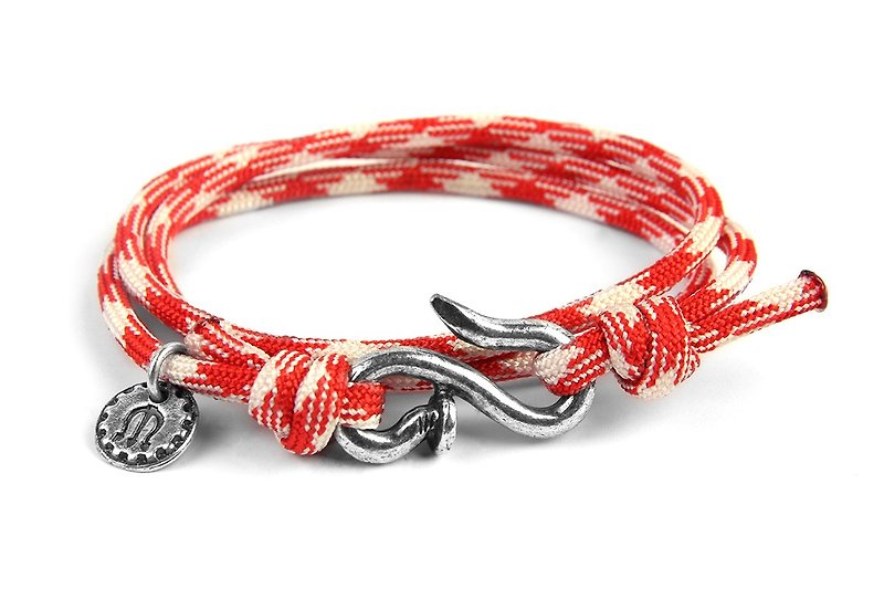 [METALIZE] Nails with rope bracelet three-ring umbrella rope bracelet-nail style - สร้อยข้อมือ - โลหะ 