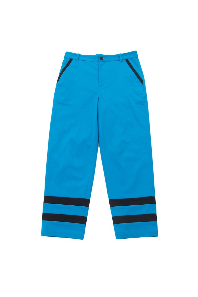 Sevenfold - Color matching stitching pant 撞色拼接長褲 (寶藍) - 工裝褲/長褲/牛仔褲 - 棉．麻 