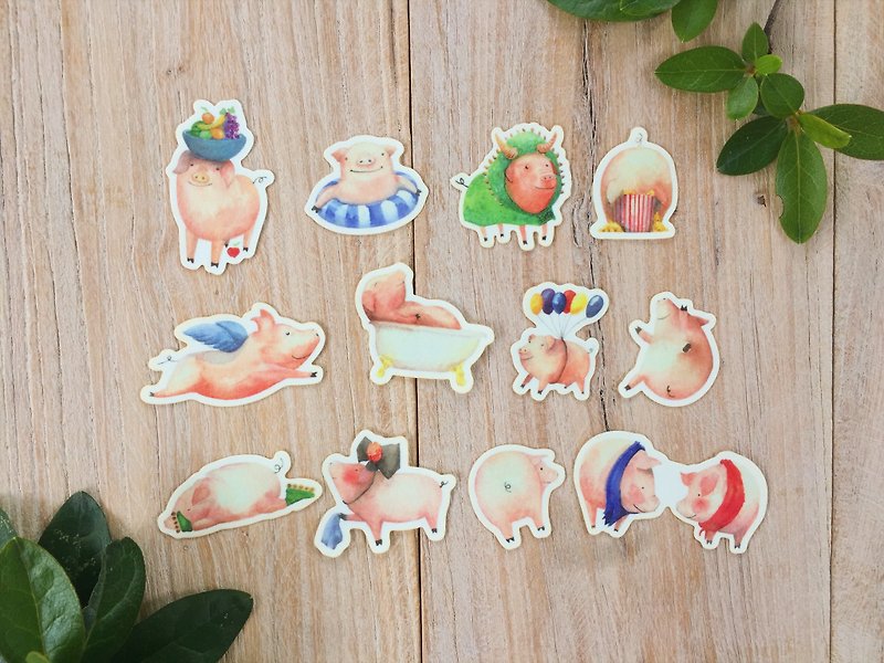 Pig's Life Stickers (Red) 12 in - Stickers - Paper 