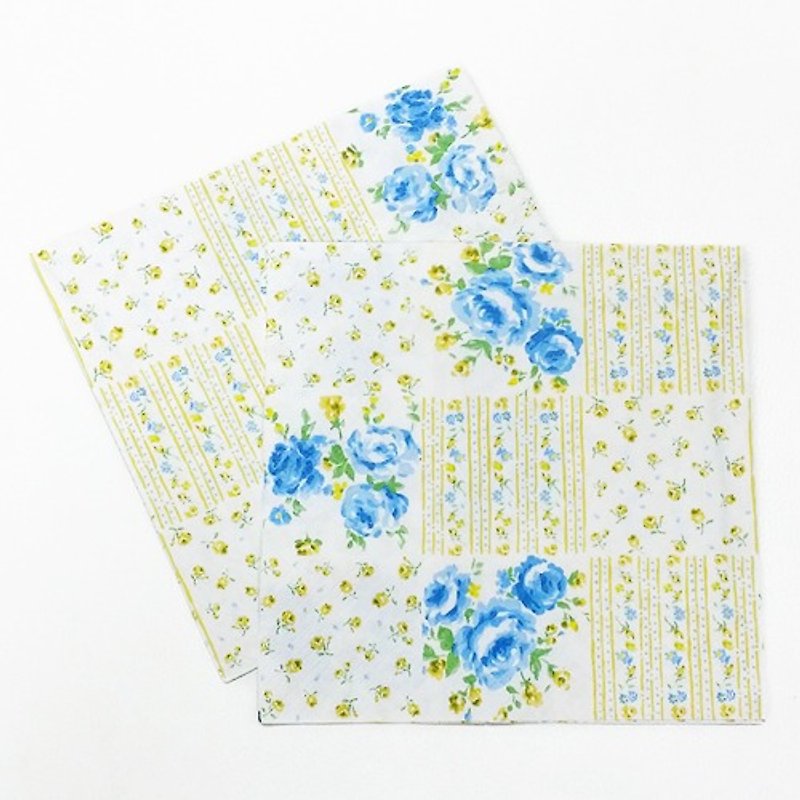 Aimez le style butterflies Gu Bate napkin 2 into [Floral Collage - Blue (00088)] - Wood, Bamboo & Paper - Paper Multicolor