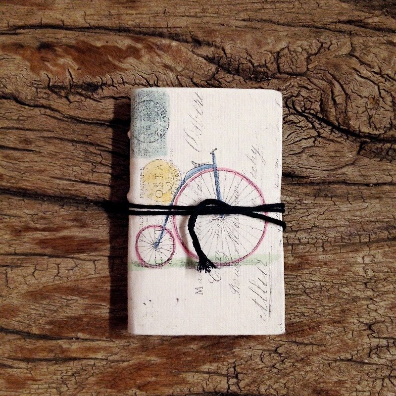 India Handmade Paper Mini Journal- Vintage Cycle Colored - Notebooks & Journals - Paper White
