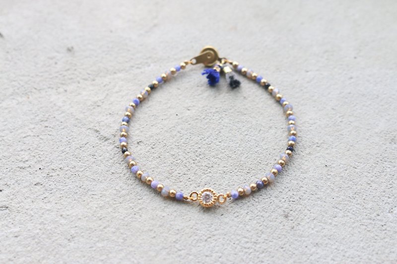 < ☞ HAND IN HAND ☜ > spinel - Morning Glory bracelet (0406) - Bracelets - Gemstone Blue