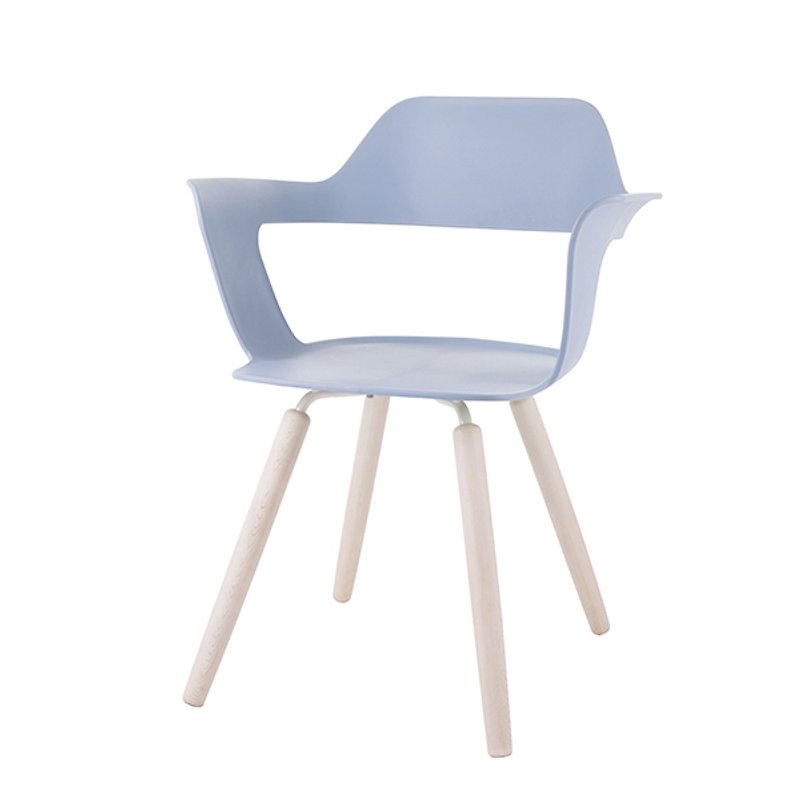 MUSE MU Division_Four-legged chair/transparent blue | wood grain feet (products are only delivered to Taiwan) - Other Furniture - Plastic Blue