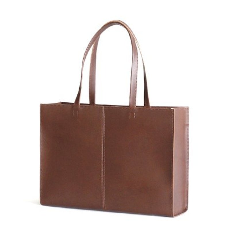 Tuscany vegetable tanned leather handbag/shoulder bag - Handbags & Totes - Genuine Leather Brown