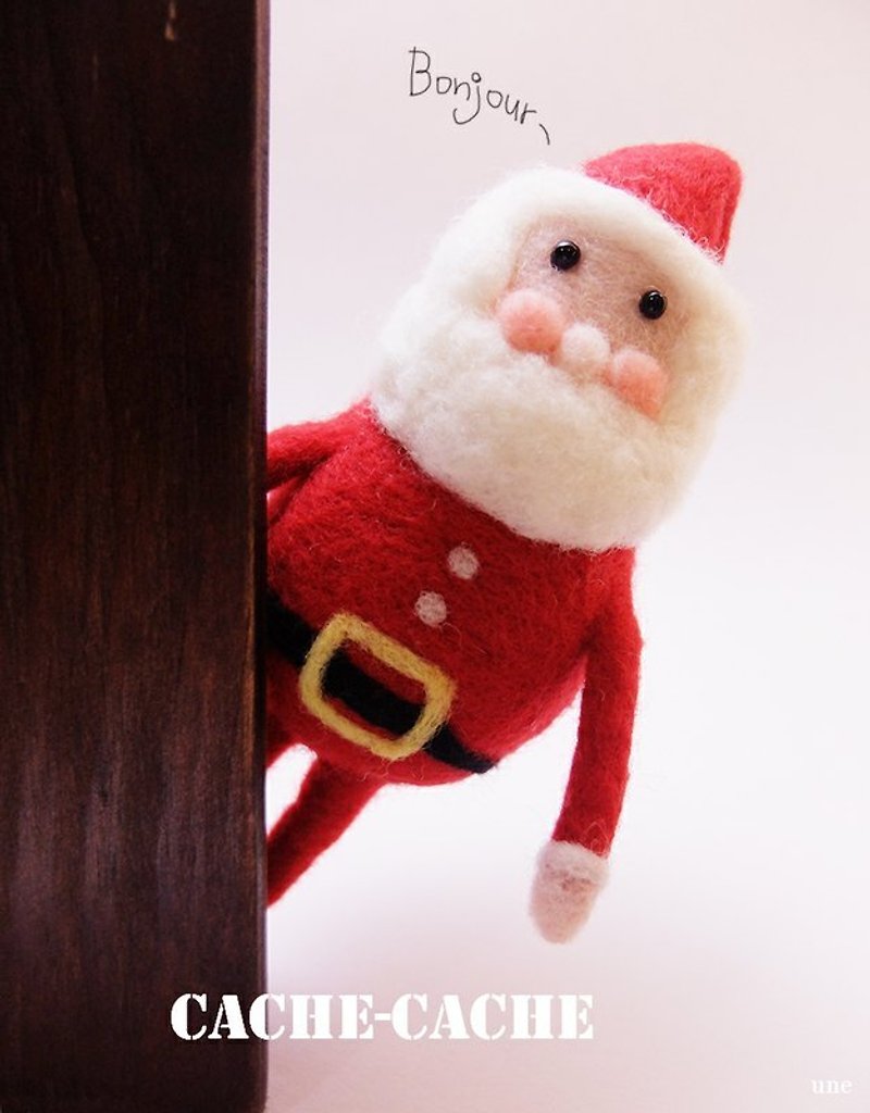 [Christmas] wool felt Santa Claus - ตุ๊กตา - ขนแกะ สีแดง