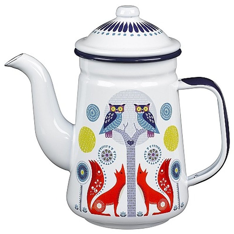 British Wild & Wolf large capacity enamel coffee pot/kettle/teapot (Day day) -950ml - Teapots & Teacups - Enamel 