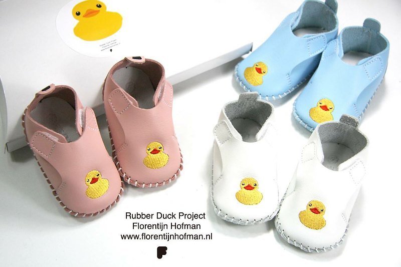 黃色小鴨 rubber duck 設計師霍夫曼(Florentijn Hofman)授權唯一生產手工小牛皮 DIY組 - 皮件/皮革 - 真皮 白色
