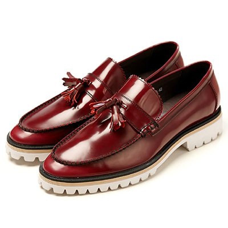 US-‧ Vanger elegant sense of avant-garde tide flow Sule Fu avant red platform shoes ∥Va143 - รองเท้าอ็อกฟอร์ดผู้ชาย - หนังแท้ สีแดง