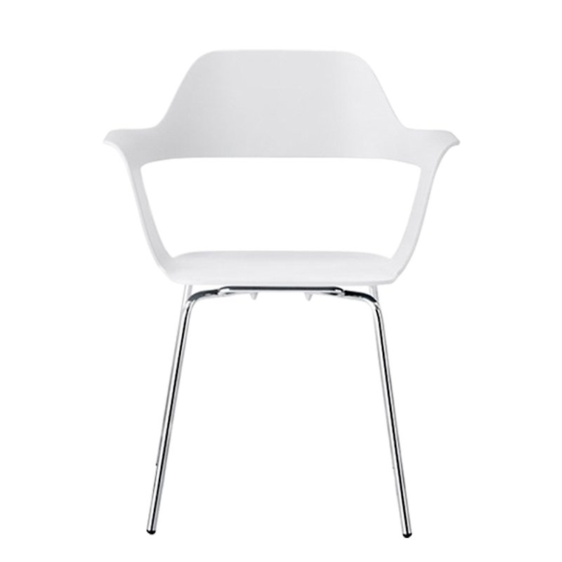 MU Mu_Four-legged Stacking Chair/White Clean Mu (products are only delivered to Taiwan) - เก้าอี้โซฟา - พลาสติก ขาว