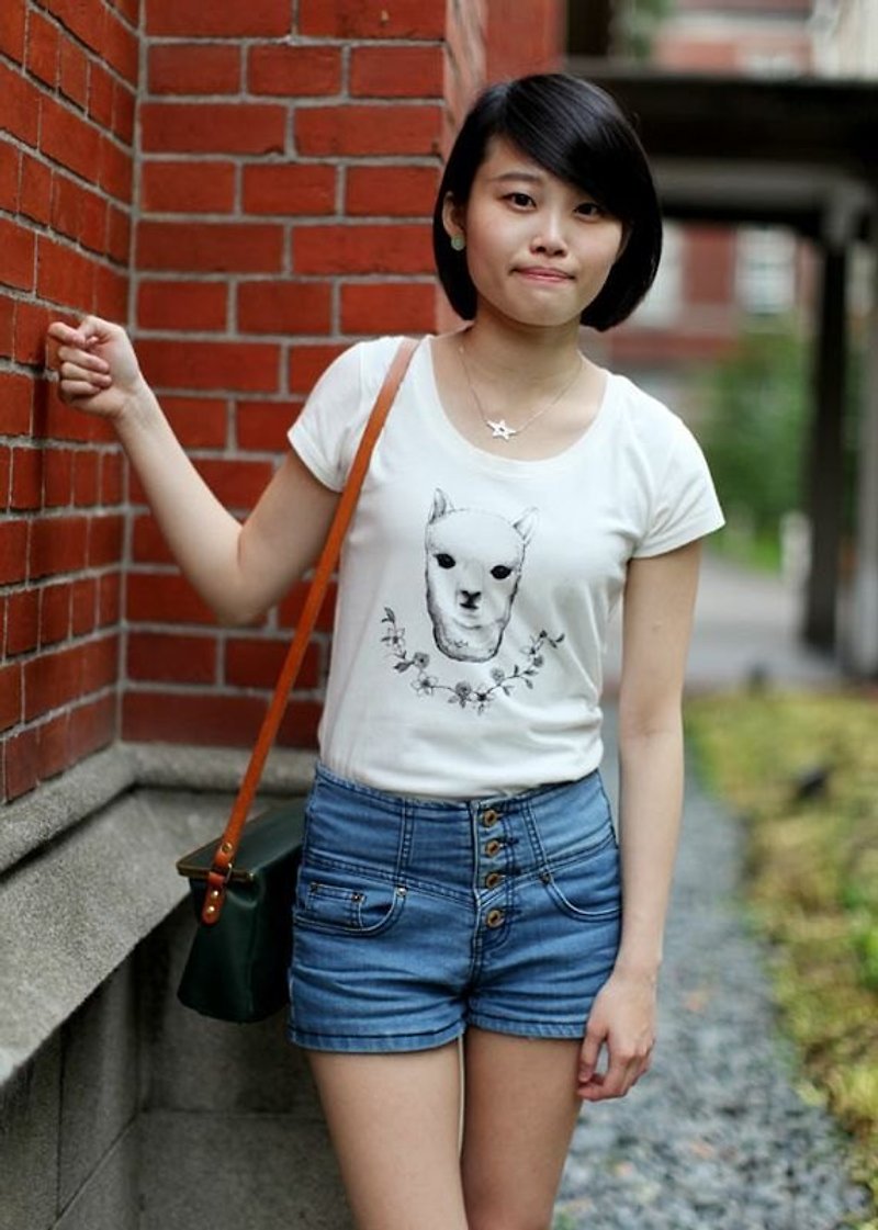 :: GeorgiaTsao :: mud horse organic cotton T-shirt S / M - Women's T-Shirts - Cotton & Hemp White