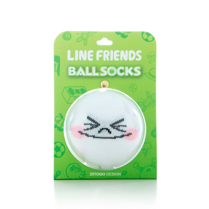 LINE FRIENDS Ball Socks_Mantou Man - ถุงเท้า - วัสดุอื่นๆ ขาว