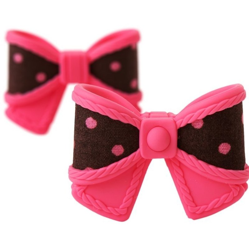 Vacii Haute Bow hub - chocolate donut - Cable Organizers - Silicone Pink