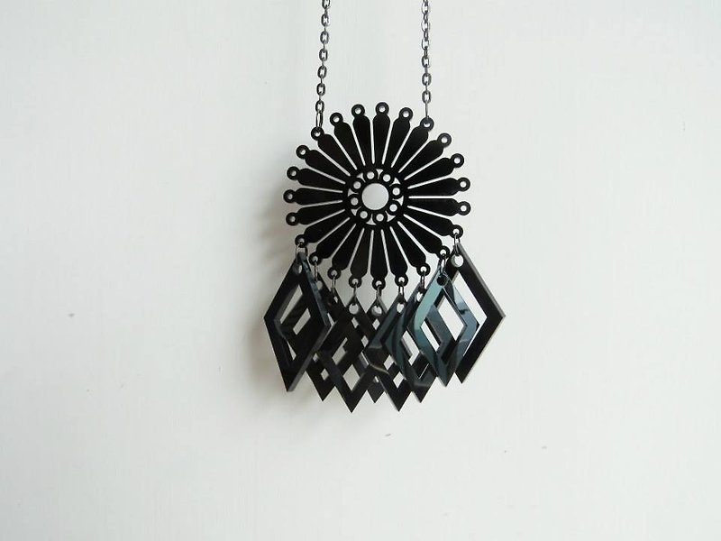 New Civilization Technology Link Necklace Black Star - Cosmos series - Necklaces - Acrylic Black