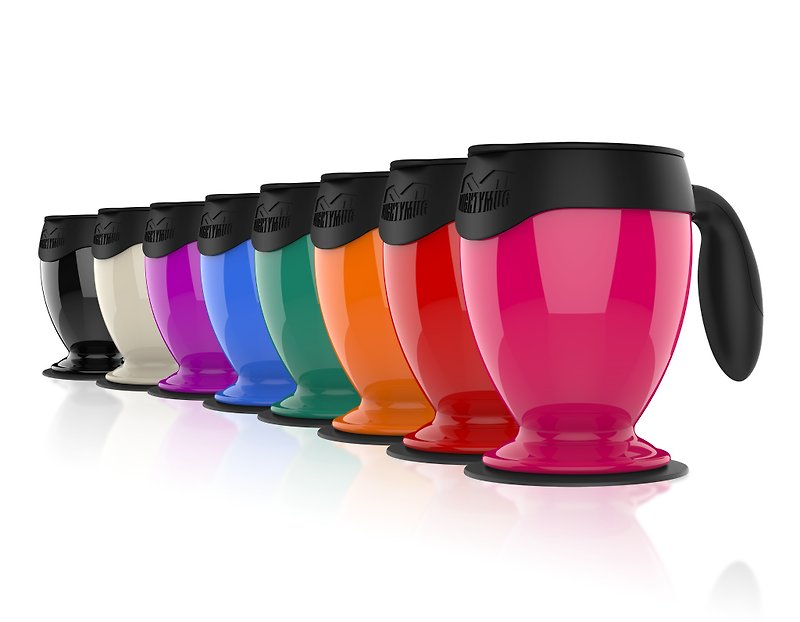 [Classic upgrade model of suction cups] Desktop double-layer insulated mug with lid-9 colors - Mugs - Other Metals Multicolor