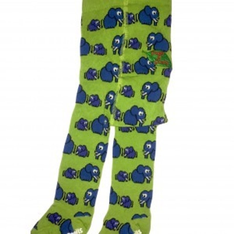 2014  秋冬Slugs & Snail 滿版大象有機棉褲襪 - 其他 - 棉．麻 綠色