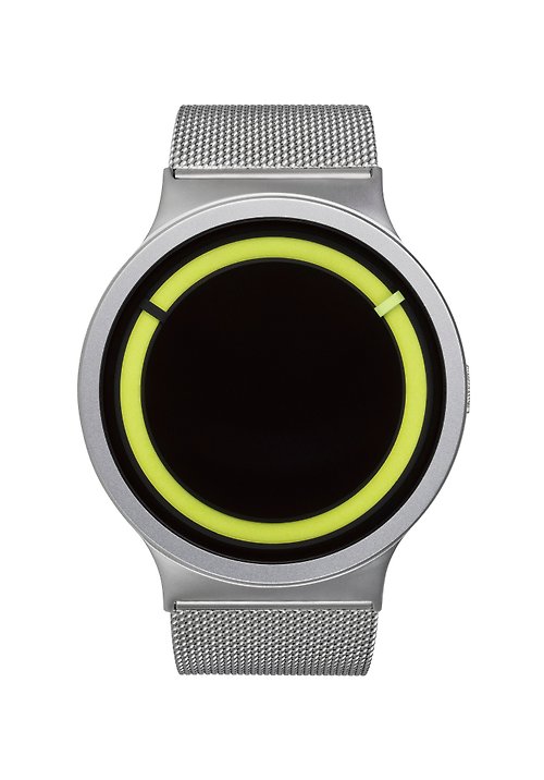 ZIIIRO Watches 宇宙日食系列腕錶ECLIPSE Steel(銀/檸檬黃,Chrome/Lemon)<夜光>