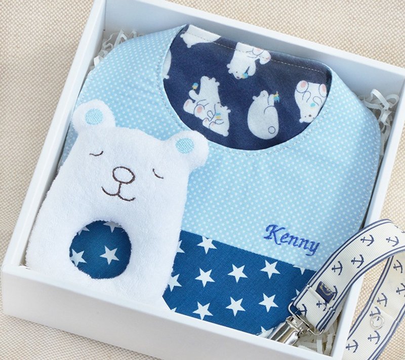 Shuan * // M // infant baby gift set (can be embroidered words) - ของขวัญวันครบรอบ - วัสดุอื่นๆ สีน้ำเงิน