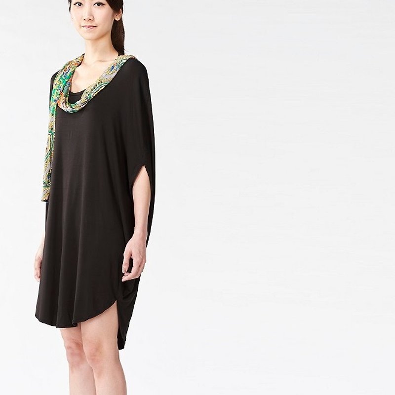 Oval scarf design dress/top - One Piece Dresses - Other Materials Black