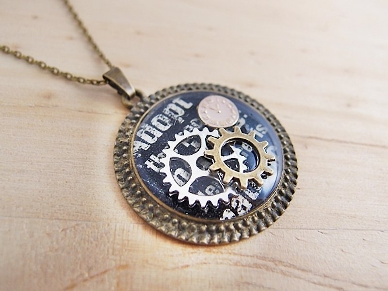 CCS ★ CN0135 - Steampunk necklace. - Long Necklaces - Other Materials Black