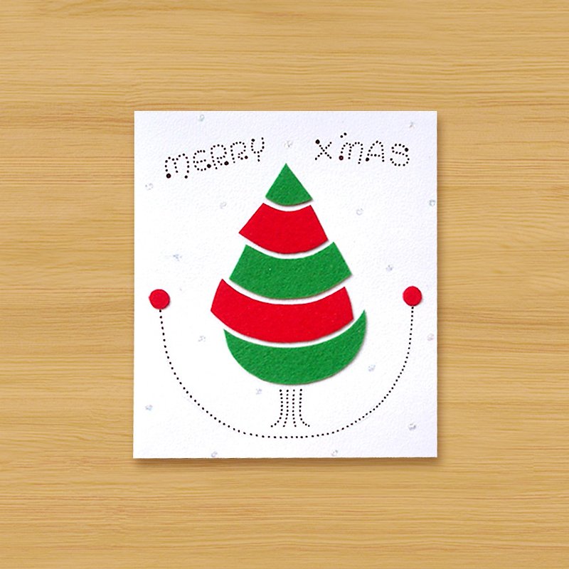 （7モデルからお選びいただけます）手作りカード_クリスマススマイル-クリスマスカード - カード・はがき - 紙 レッド