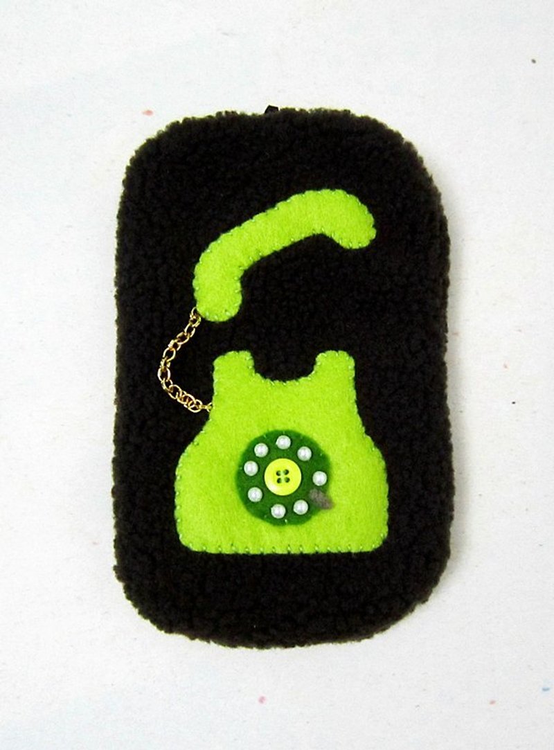 " electrical feed " cell phone pocket ─ lime green - Phone Cases - Other Materials Brown