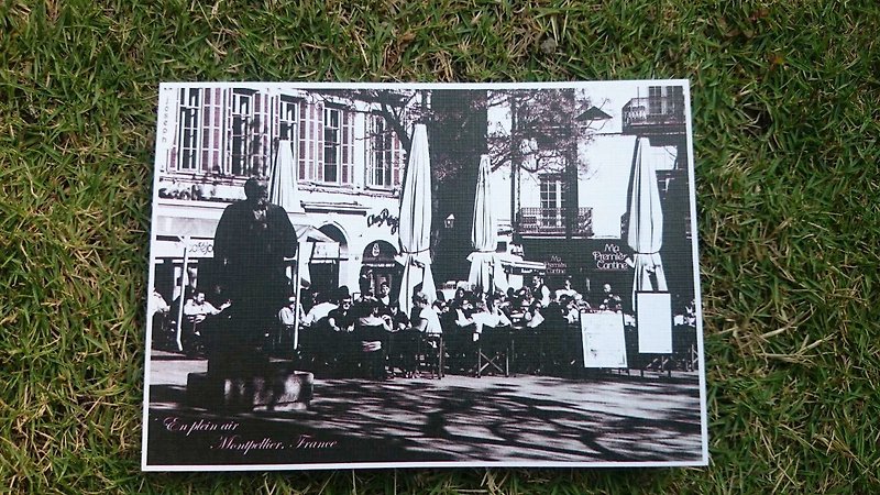 European small day postcard open-air coffee - การ์ด/โปสการ์ด - กระดาษ 