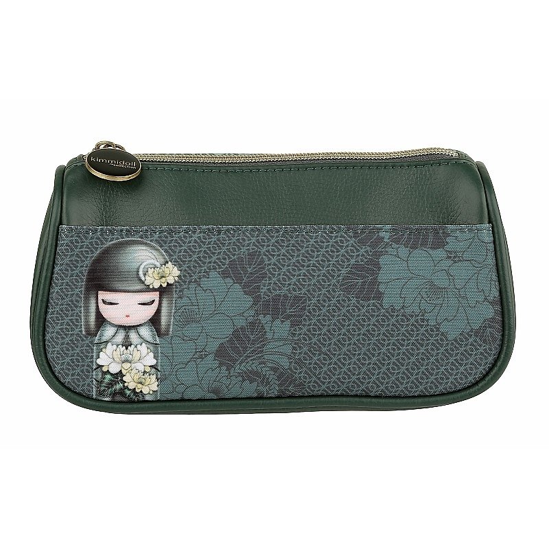 Kimmidoll and Fu doll cosmetic bag Tsuki - Toiletry Bags & Pouches - Other Materials Green
