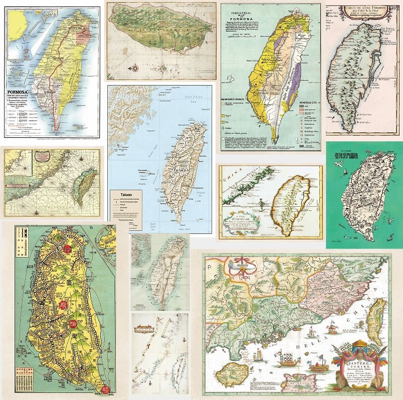 16 old maps of Taiwan, 3 postcards each = 48 pieces into the numbered DEFG - การ์ด/โปสการ์ด - กระดาษ หลากหลายสี