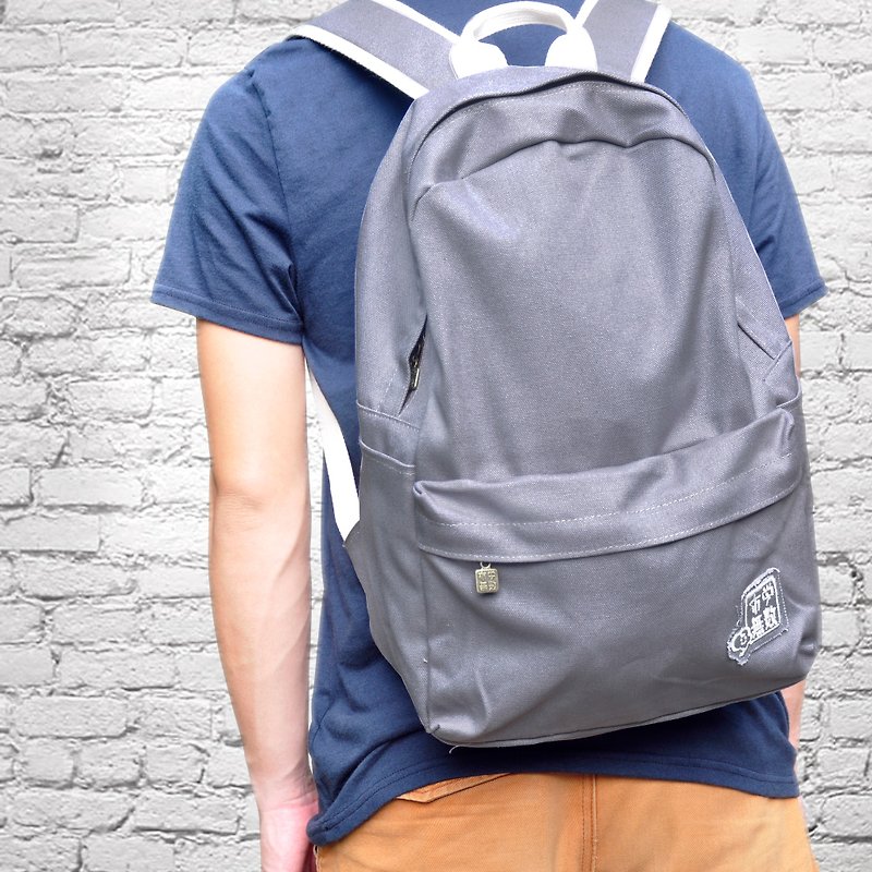 Pure Outing-Canvas Backpack-Plain Backpack-Silver Rat - กระเป๋าเป้สะพายหลัง - วัสดุอื่นๆ สีเทา