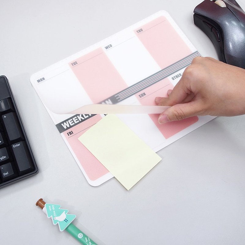 【OSHI】Double Layer Mouse Pad-Weekly plan (pink) - อื่นๆ - พลาสติก สึชมพู
