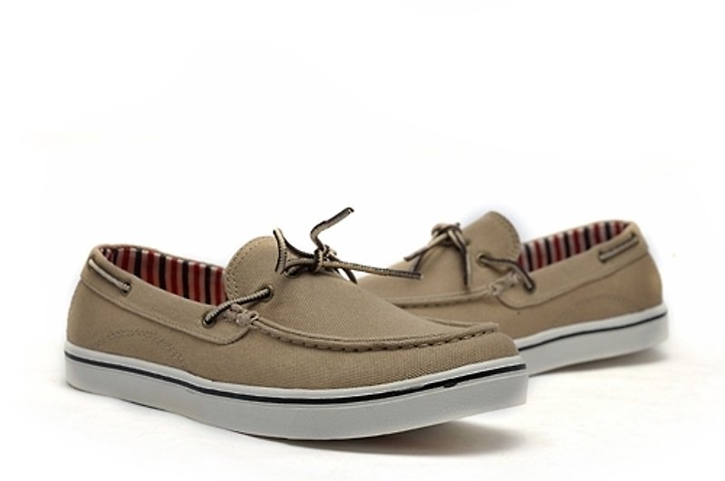 Hau Temple, carefully selected high yield pounds light brown canvas boat shoes - Men's Casual Shoes - Cotton & Hemp Brown