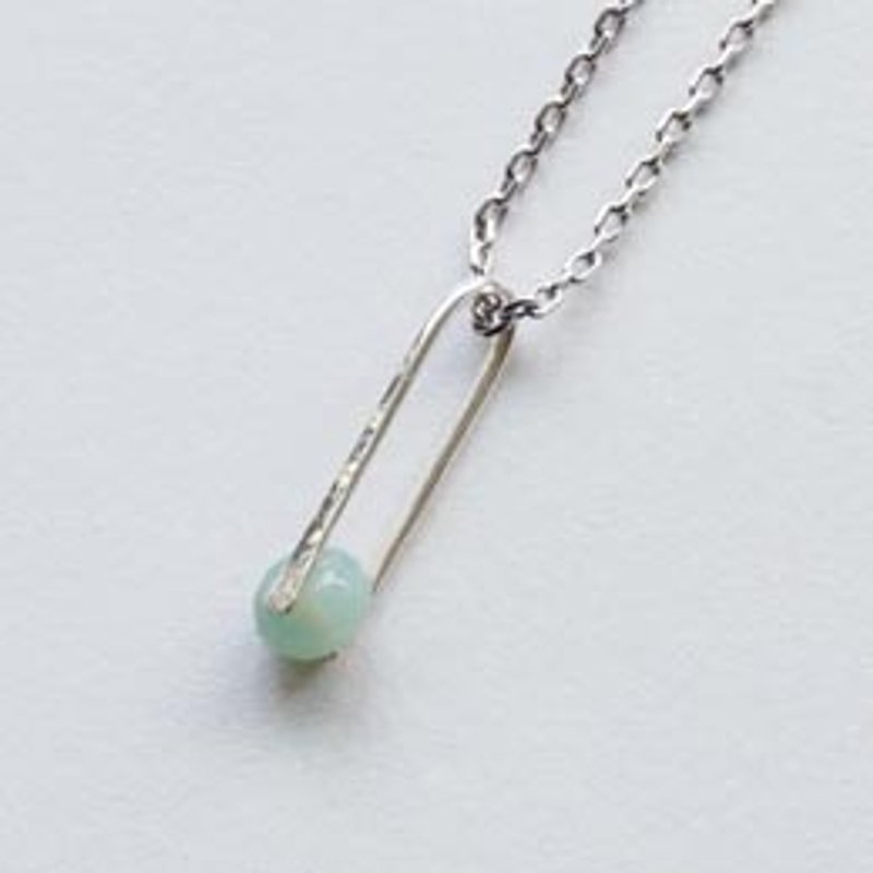 Rain-Sterling Silver Necklace (Natural Gemstone Tianhe Stone) - สร้อยคอ - เครื่องเพชรพลอย สีน้ำเงิน