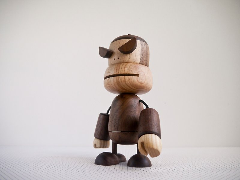Angry Monkey Doll Jewelry Jar Change Box Mini Storage Jar Candle Holder Toy Decoration Solid Wood - ของวางตกแต่ง - ไม้ สีนำ้ตาล