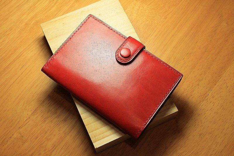 旅行護照套 (紅) - 護照套 - 真皮 紅色