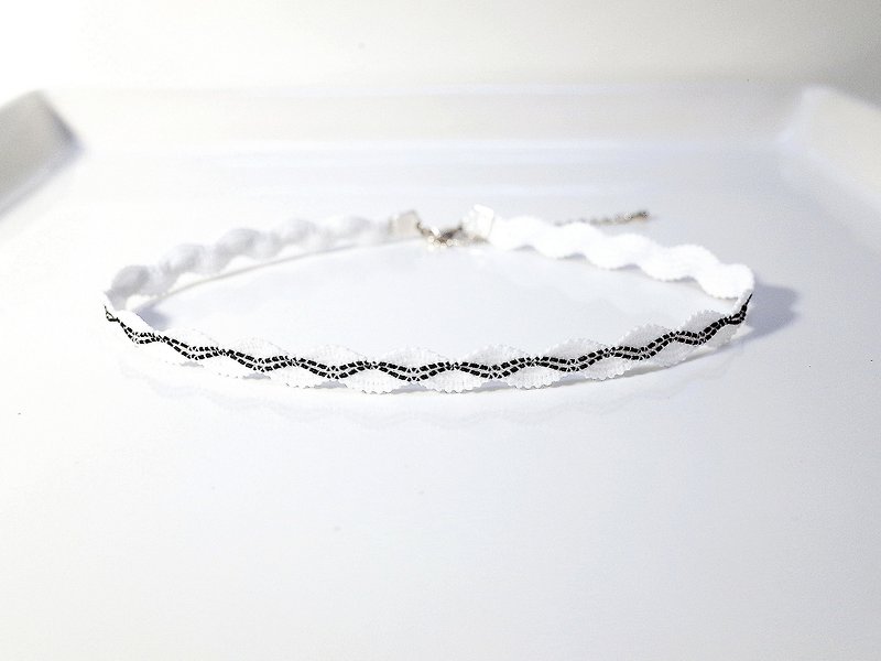 W&Y Atelier - White+Black Choker , Necklace - สร้อยคอ - วัสดุอื่นๆ ขาว