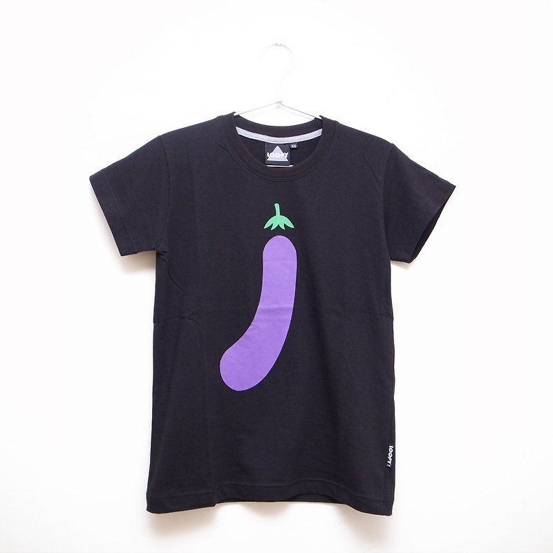 Hat eggplant / normal T-shirt (under the single day of payment, send a deerskin bag stickers choke !!) - Women's T-Shirts - Cotton & Hemp Black