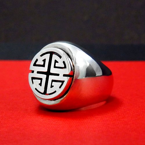 ART64六四設計銀飾 祿紋戒 冠軍戒 現代中國風系列 純銀戒指