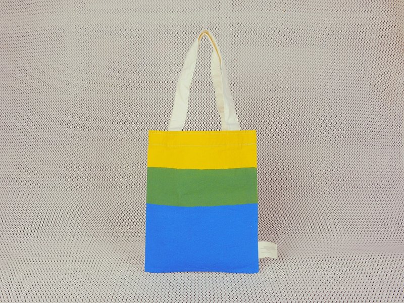 Golden hoop small bag / 8 morning light - กระเป๋าถือ - ผ้าฝ้าย/ผ้าลินิน สีน้ำเงิน